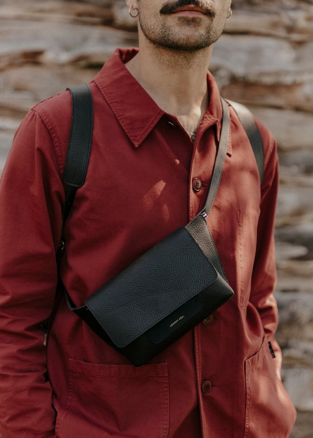 La Nomade – Banane en cuir unisexe, doublée cuir, artisanat français - Léonny Cha