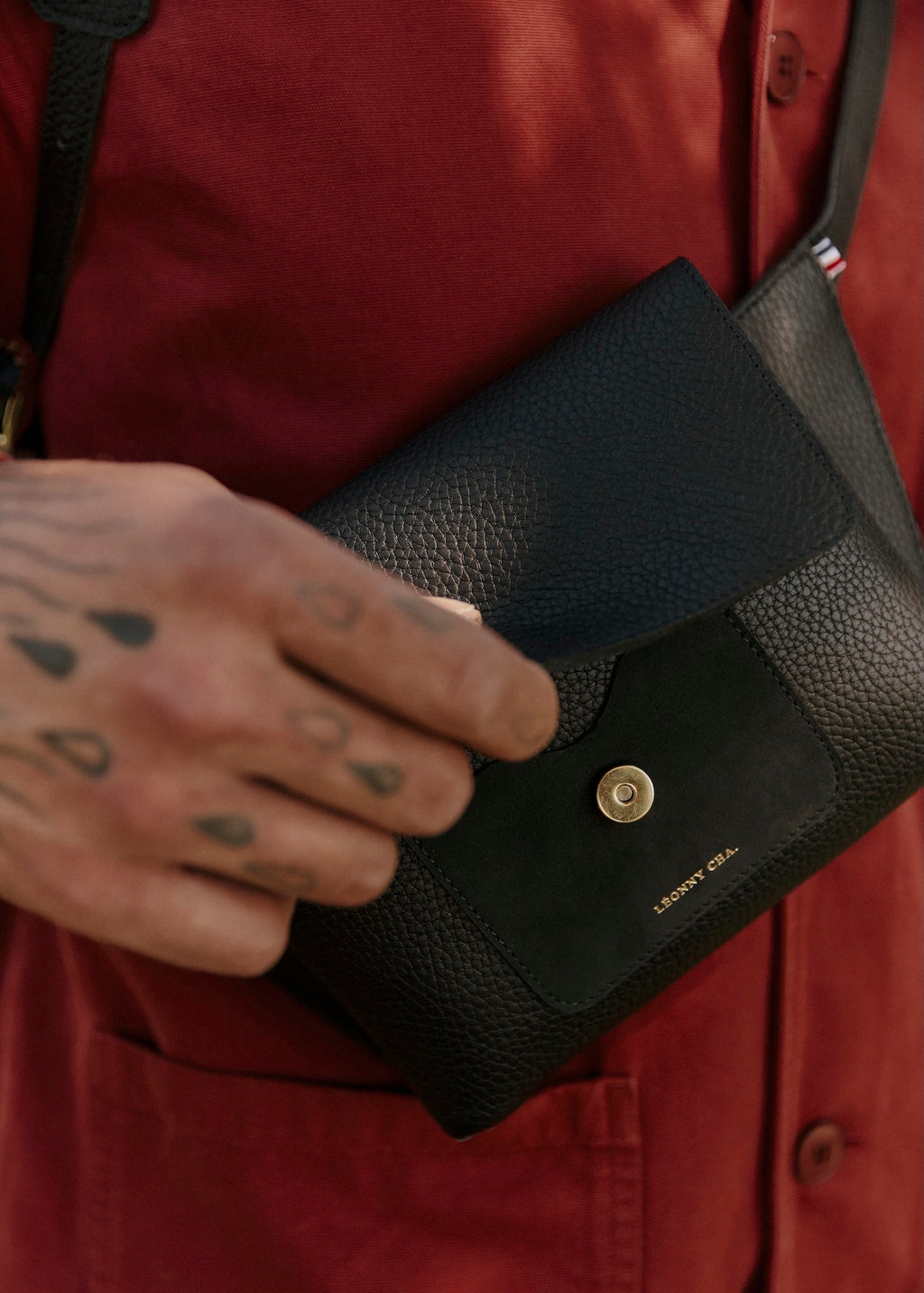 La Nomade – Banane en cuir unisexe, doublée cuir, artisanat français - Léonny Cha