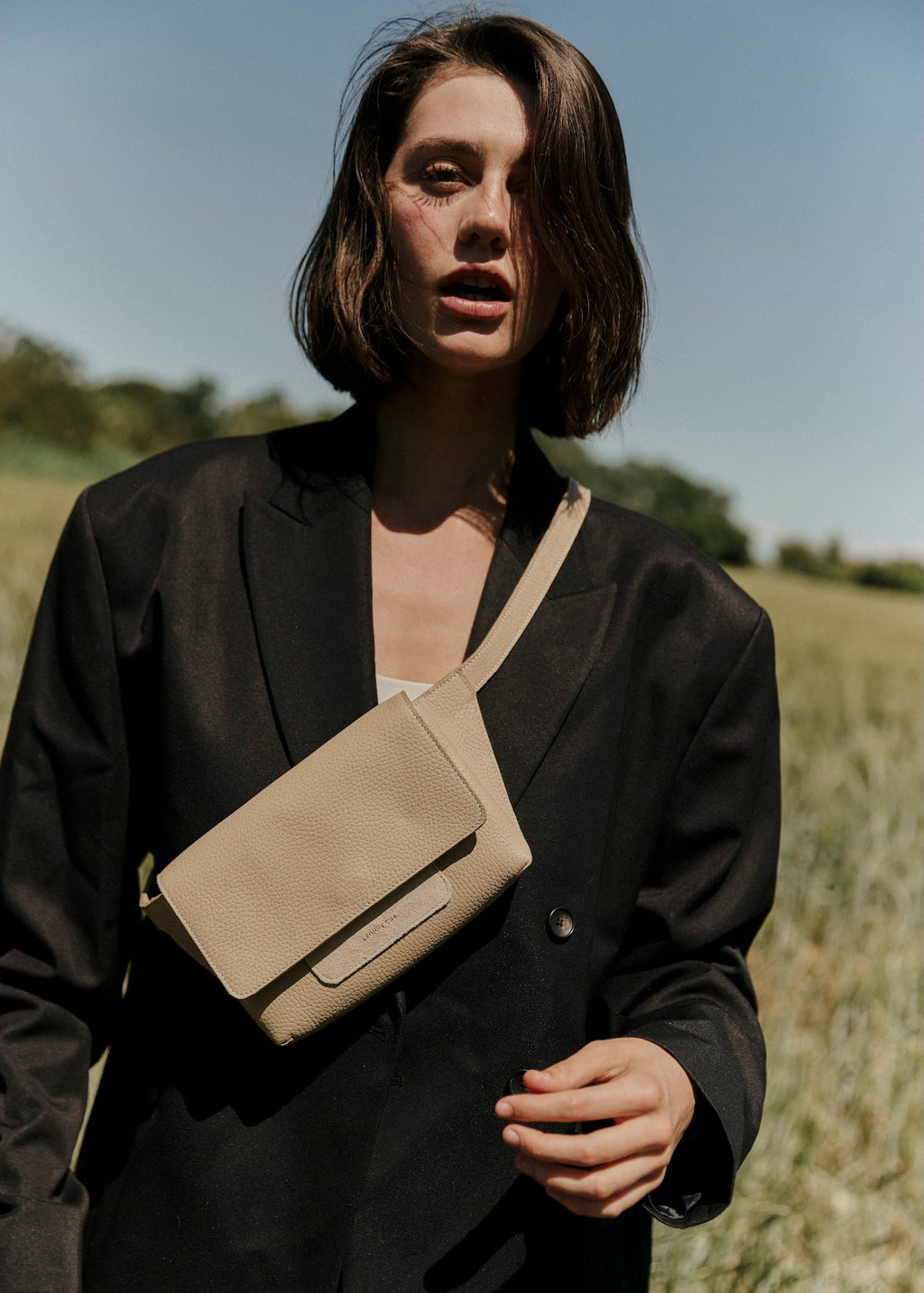 La Nomade – Banane en cuir unisexe, doublée cuir, artisanat français - Léonny Cha