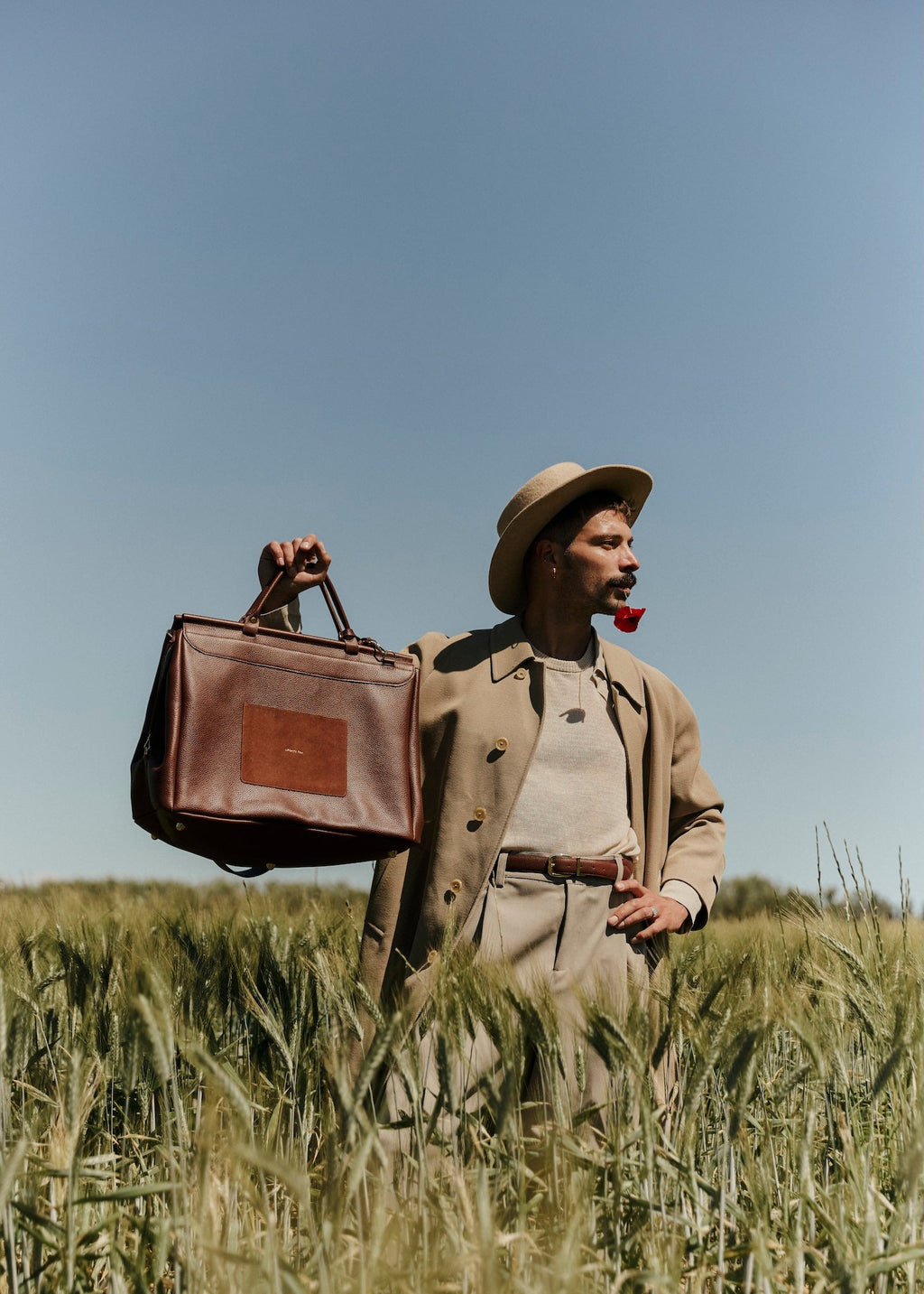 Le Rivage – Sac de voyage week - end en cuir unisexe, haut de gamme, made in France - Léonny Cha