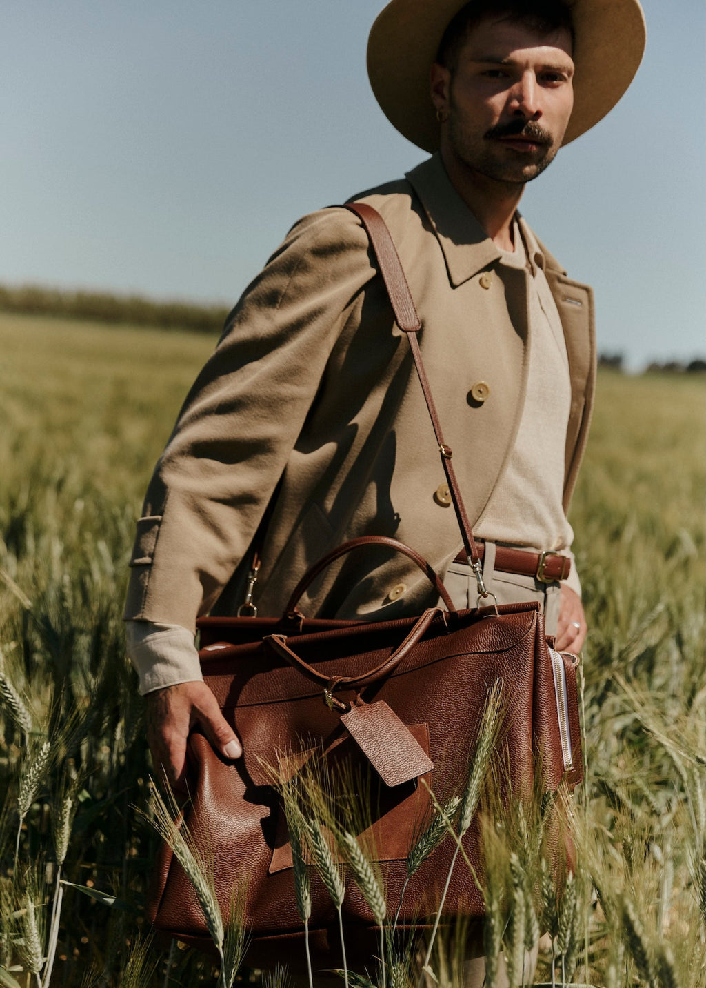 Le Rivage – Sac de voyage week - end en cuir unisexe, haut de gamme, made in France - Léonny Cha