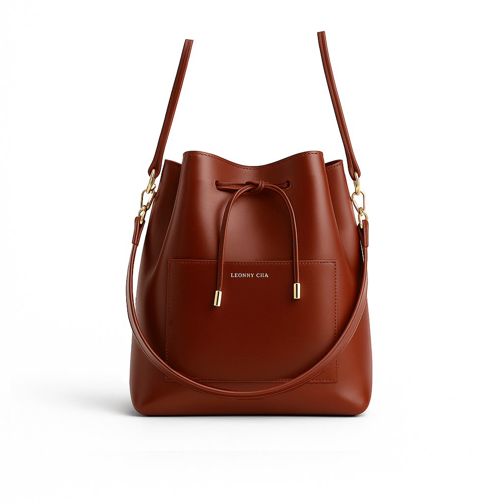 L’Intemporel – Sac Seau en cuir avec cordon, artisanal et made in France - Léonny Cha